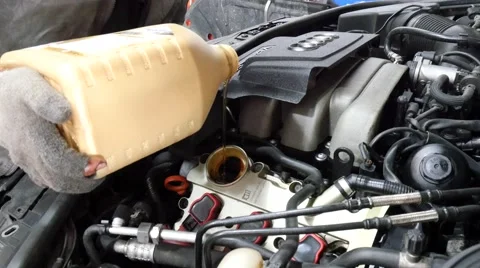 Motor engine oil change Stock Footage 60421345