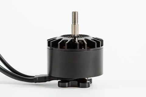 Motor for the FPV drone on a white background. It is suitable for many types  Stock Photos