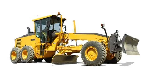 Motor grader construction machine Stock Photos