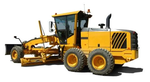 Motor grader construction machine Stock Photos
