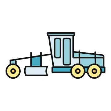 Motor grader icon representing construction and roadwork Stock Illustration