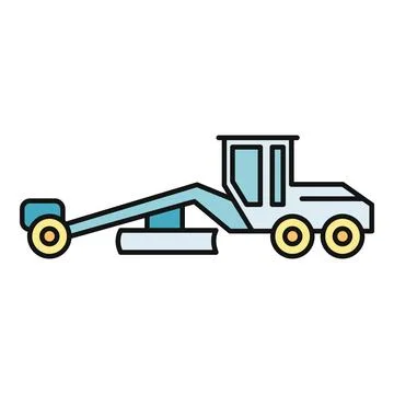Motor grader performing roadwork and earthmoving tasks Stock Illustration