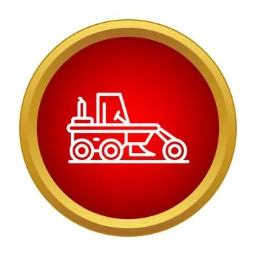 Motor grader road construction heavy equipment icon Stock Illustration