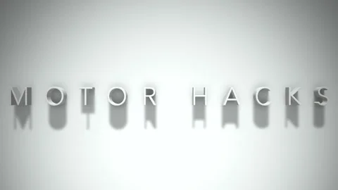 Motor hacks 3D title animation with shadows on a white background Stock Footage 297567980