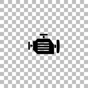 Motor icon flat Stock Illustration