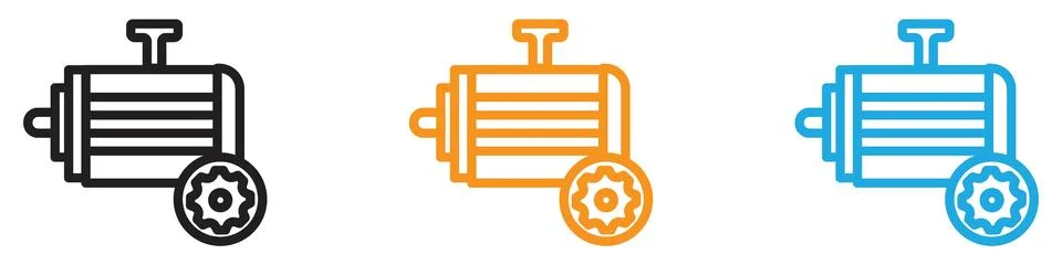 Motor icon vector logo set collection for web app ui Stock Illustration