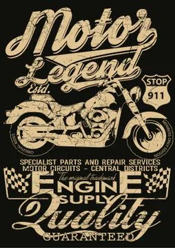 Motor legend Stock Illustration