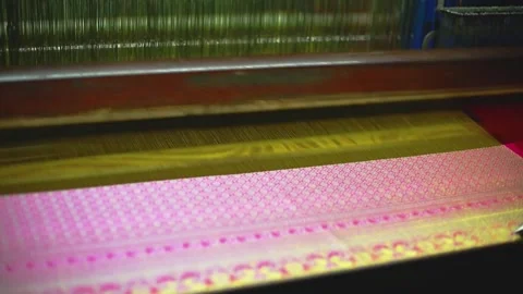 Motor loom machine making a indian traditional saree Stock Footage 240317649