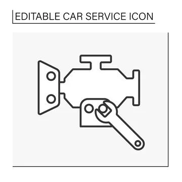 Motor mount line icon Stock Illustration