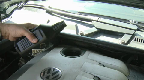 Motor Oil Pour in Engine2 Stock Footage 30213982