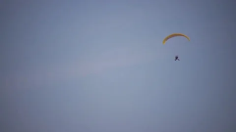 Motor Paraglider in Winter Stock Footage 71887501
