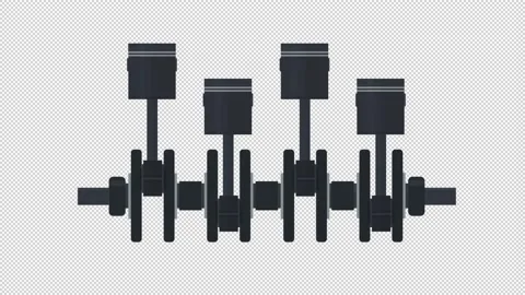 Motor. Pistons of the car engine animation. Cartoon Stock Footage 147113911