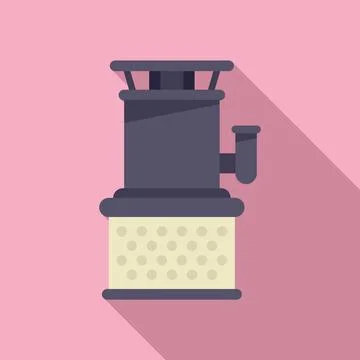 Motor pump icon flat . Engine system Stock Illustration