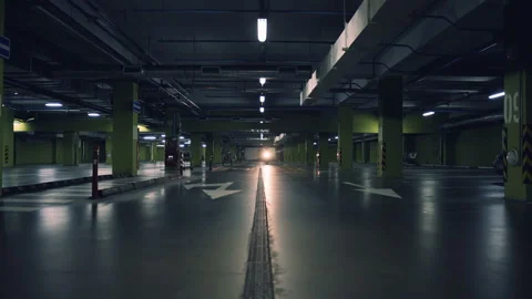 Motor racing in the underground parking. Need for Speed. Stock Footage 117227044