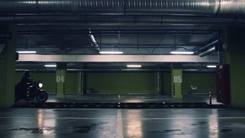 Motor racing in the underground parking. Need for Speed. Stock Footage 117227101