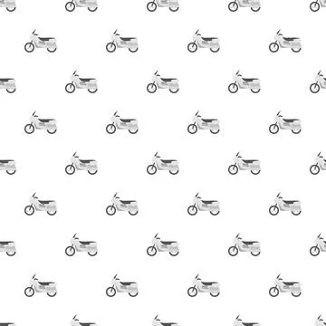 Motor scooter vehicle seamless pattern repeating background Stock Illustration