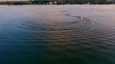 Motor ship sails on river Stock Footage 135606159