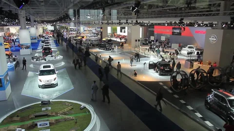 Motor show overall perspective Video stock 36411443