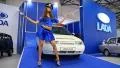 Motor show. Policewoman HD Footage
