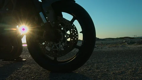 Motor silhouette with sun Stock Footage 87141166