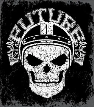 Motor skull shield design Stock Illustration