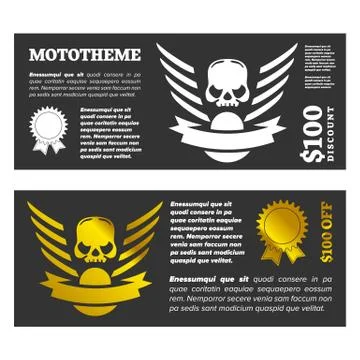 Motor skull shield design Stock Illustration