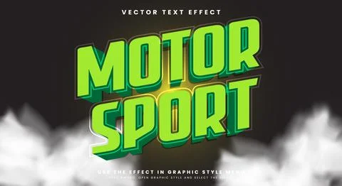 Motor Sport editable text effect Template Stock Illustration
