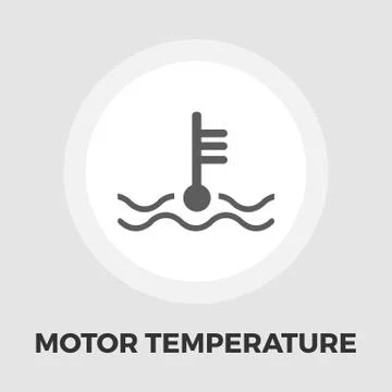 Motor temperature flat icon Stock Illustration