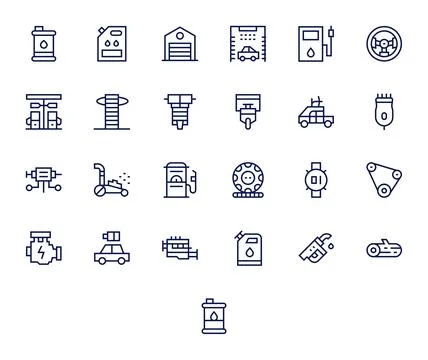 Motor Ultimate Vector Package with 25 Retina Ready Regular Line Display Per.. Stock Illustration