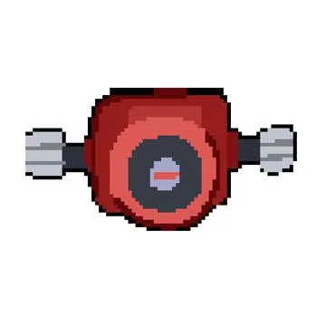 Motor water circulation pump pixel art vector illustration Stock Illustration