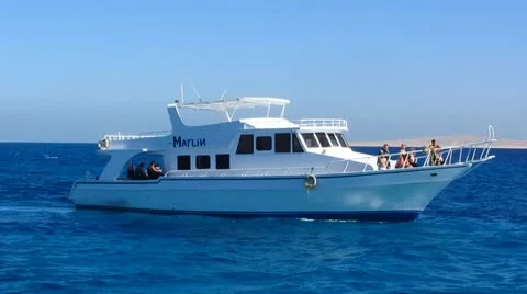 Motor yacht in Egypt Stock Footage 21761819