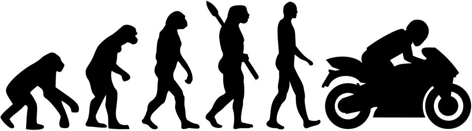 Motorbike evolution Stock Illustration
