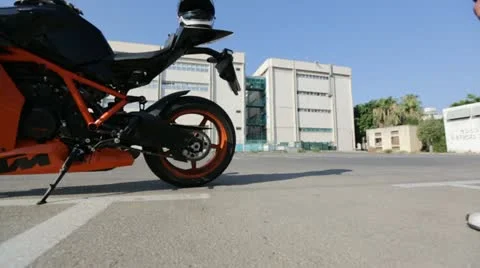 Motorbike motorcycle motorcycles rider riding biker driver drive racing Stock Footage