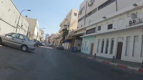 Motorbike motorcycle Tel Aviv city rider riding biker driver drive driving Stock Footage