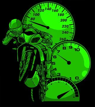 Motorbike rider, abstract vector. Road motorcycle racing Stock Illustration