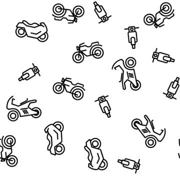 Motorbike Seamless Pattern Vector Stock Illustration