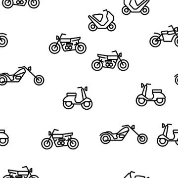 Motorbike Seamless Pattern Vector イラスト素材