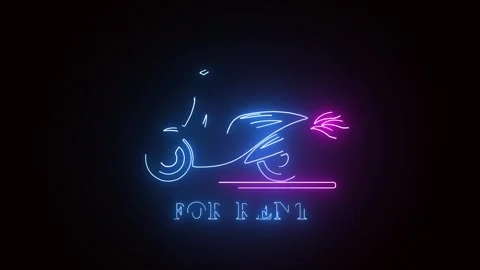 Motorbike signed neon light effect green screen background Stock Footage 280914533