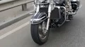 Motorbike slow drive on city road, motocross racing, in search of adventures HD Footage