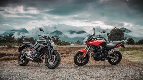 Motorbike Time Lapse Dramatic Sky Asia Stock Footage 41845240