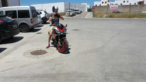 Motorbiker_footagedrone Video stock 108485058