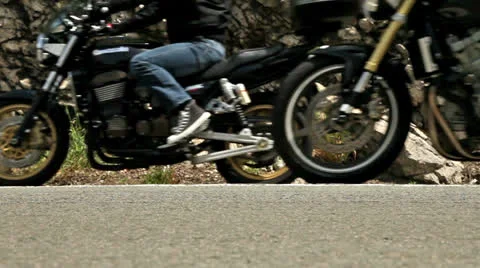 Motorbikes on the road, loop Stock Footage 23101941