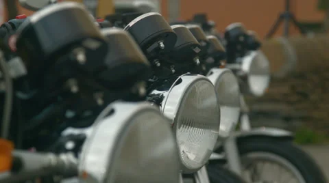 Motorbikes slide / dolly Stock Footage 38074302