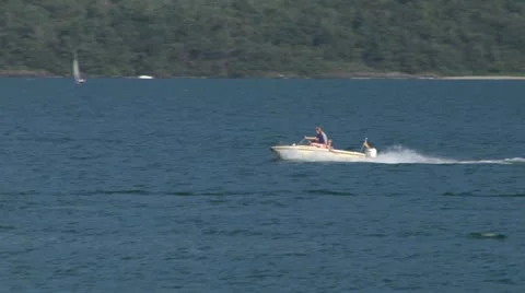 Motorboat 30 Stock Footage 12038371