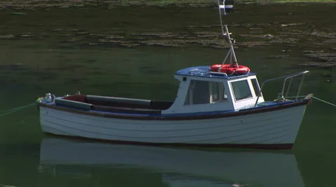 Motorboat at anchor Video stock 33606357