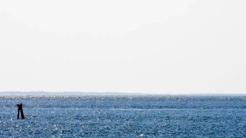 Motorboat crossing Stock Footage 135989378