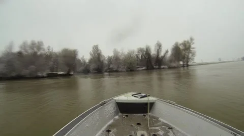 Motorboat on Danube, Stock-Footage 45106769