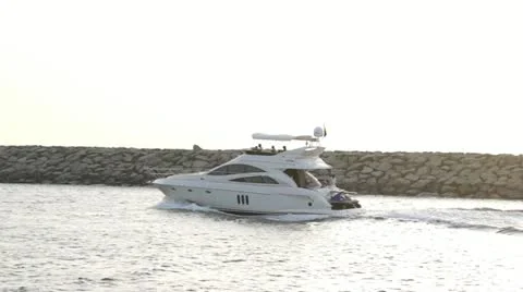 Motorboat follow Stock Footage 12553300