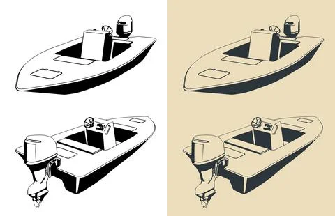Motorboat Stock Illustration