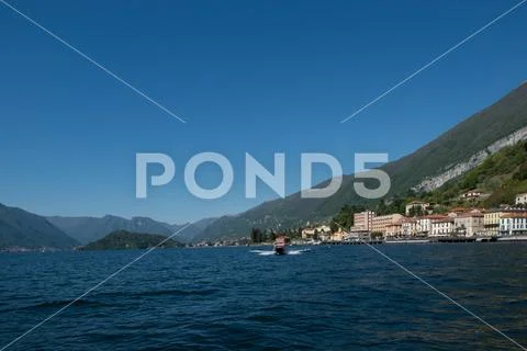 Motorboat on Lake Como Stock Photos